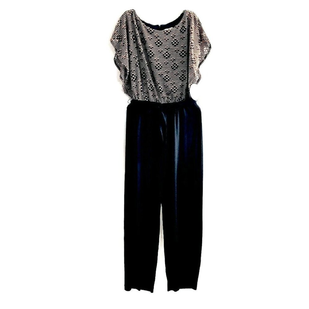 Emma & Michelle Women's Jumpsuit Flutter Sleeves Stretch Belted Pants Medium NWT - Picture 11 of 11